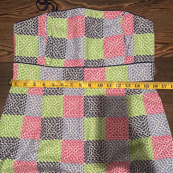 Vineyard Vines Aurora Patchwork Strapless Dress 8 - Picture 9 of 11